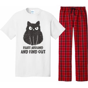 Funny Cat Fluff Around And Find Out Women Men Pajama Set