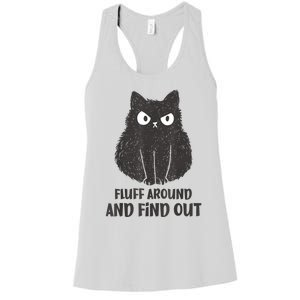 Funny Cat Fluff Around And Find Out Women Men Women's Racerback Tank