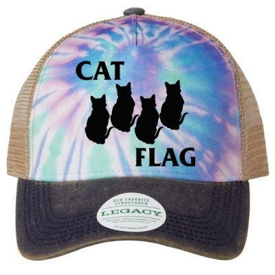 Funny Cat Flag Hardcore Music Parody Legacy Tie Dye Trucker Hat