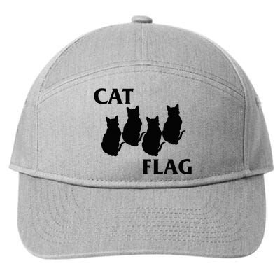 Funny Cat Flag Hardcore Music Parody 7-Panel Snapback Hat