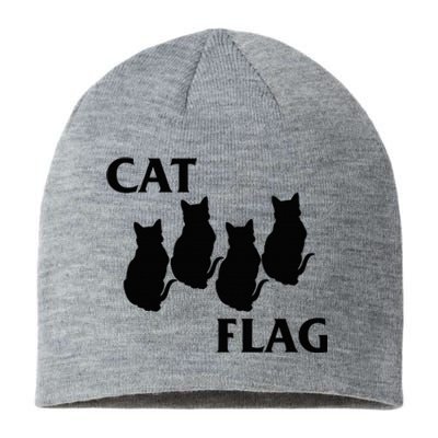 Funny Cat Flag Hardcore Music Parody Sustainable Beanie