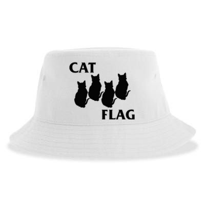 Funny Cat Flag Hardcore Music Parody Sustainable Bucket Hat