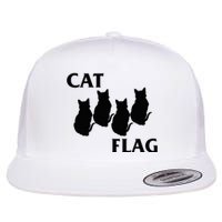 Funny Cat Flag Hardcore Music Parody Flat Bill Trucker Hat