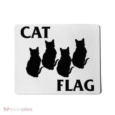 Funny Cat Flag Hardcore Music Parody Mousepad