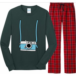 Fake Camera Fake Tourist Fun Vacation Gift Design Idea Long Sleeve Pajama Set