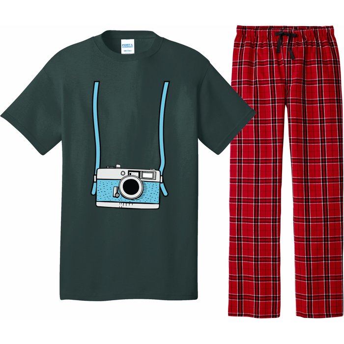 Fake Camera Fake Tourist Fun Vacation Gift Design Idea Pajama Set