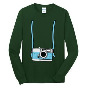 Fake Camera Fake Tourist Fun Vacation Gift Design Idea Tall Long Sleeve T-Shirt