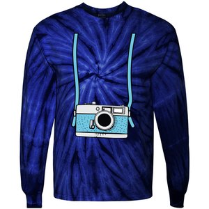 Fake Camera Fake Tourist Fun Vacation Gift Design Idea Tie-Dye Long Sleeve Shirt