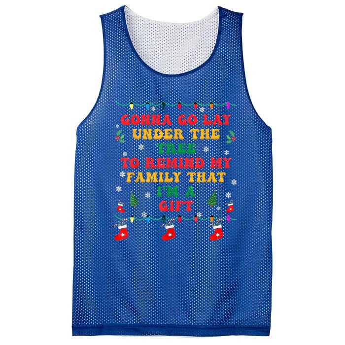 Funny Christmas Family Xmas Pajamas Being Related To Me Gift Mesh Reversible Basketball Jersey Tank