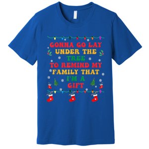 Funny Christmas Family Xmas Pajamas Being Related To Me Gift Premium T-Shirt