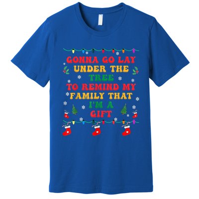 Funny Christmas Family Xmas Pajamas Being Related To Me Gift Premium T-Shirt