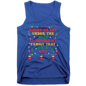 Funny Christmas Family Xmas Pajamas Being Related To Me Gift Tank Top