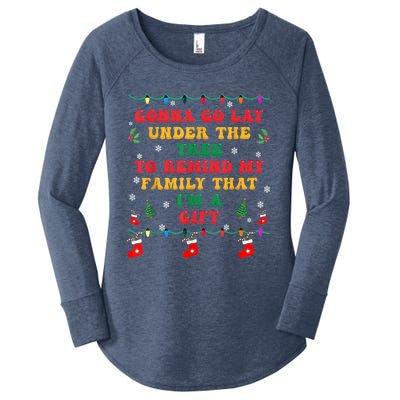 Funny Christmas Family Xmas Pajamas Being Related To Me Gift Women's Perfect Tri Tunic Long Sleeve Shirt