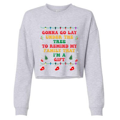 Funny Christmas Family Xmas Pajamas Being Related To Me Gift Cropped Pullover Crew