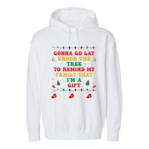 Funny Christmas Family Xmas Pajamas Being Related To Me Gift Garment-Dyed Fleece Hoodie