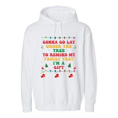 Funny Christmas Family Xmas Pajamas Being Related To Me Gift Garment-Dyed Fleece Hoodie