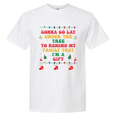 Funny Christmas Family Xmas Pajamas Being Related To Me Gift Garment-Dyed Heavyweight T-Shirt