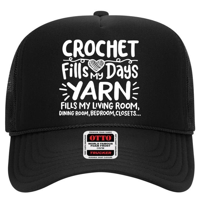 Funny Crochet High Crown Mesh Back Trucker Hat