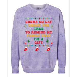 Funny Christmas Family Xmas Pajamas Being Related To Me Funny Gift Colorblast Crewneck Sweatshirt