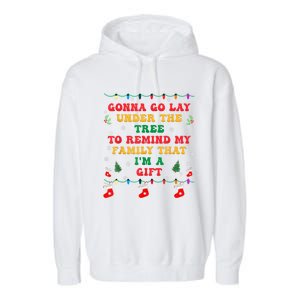 Funny Christmas Family Xmas Pajamas Being Related To Me Funny Gift Garment-Dyed Fleece Hoodie