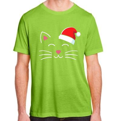 Funny Cat Face With Santa Hat For Merry Christmas Tank Top Adult ChromaSoft Performance T-Shirt