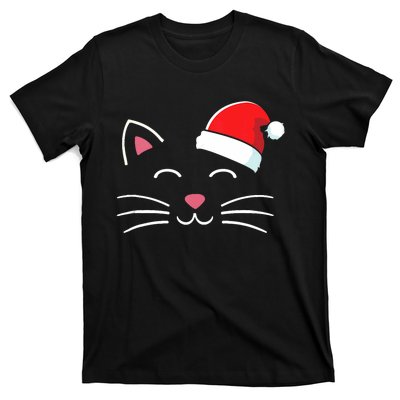 Funny Cat Face With Santa Hat For Merry Christmas Tank Top T-Shirt