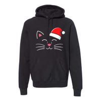 Funny Cat Face With Santa Hat For Merry Christmas Tank Top Premium Hoodie