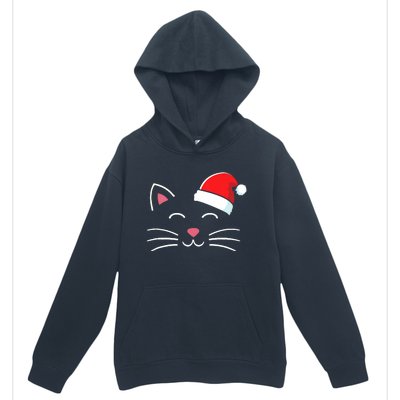 Funny Cat Face With Santa Hat For Merry Christmas Tank Top Urban Pullover Hoodie