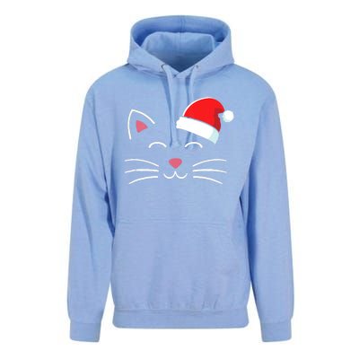 Funny Cat Face With Santa Hat For Merry Christmas Tank Top Unisex Surf Hoodie