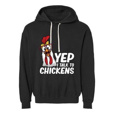 Funny Chicken For Men Women Crazy Chicken Farmer Lovers Garment-Dyed Fleece Hoodie