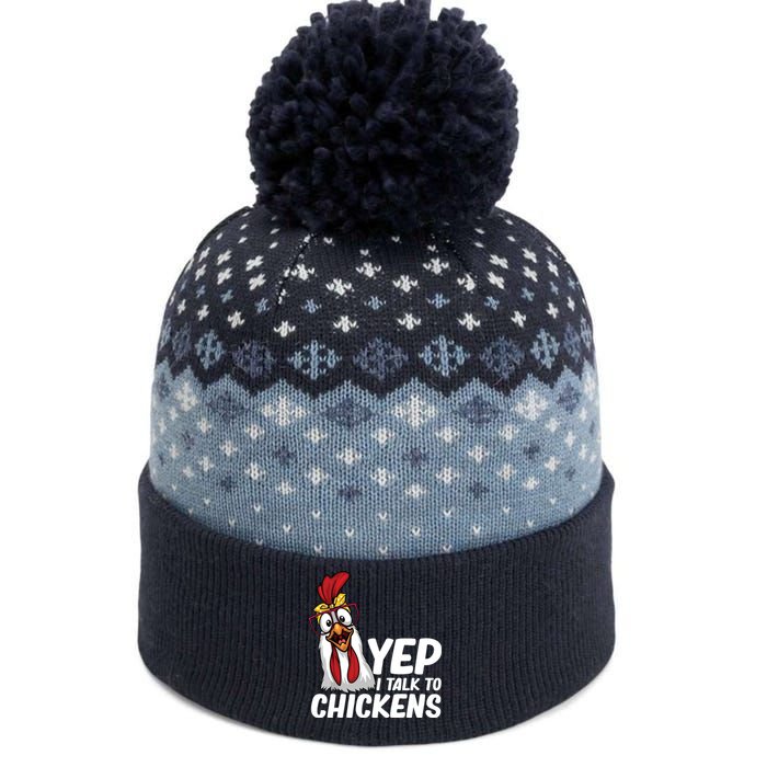 Funny Chicken For Men Women Crazy Chicken Farmer Lovers The Baniff Cuffed Pom Beanie