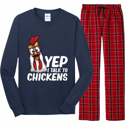 Funny Chicken For Men Women Crazy Chicken Farmer Lovers Long Sleeve Pajama Set