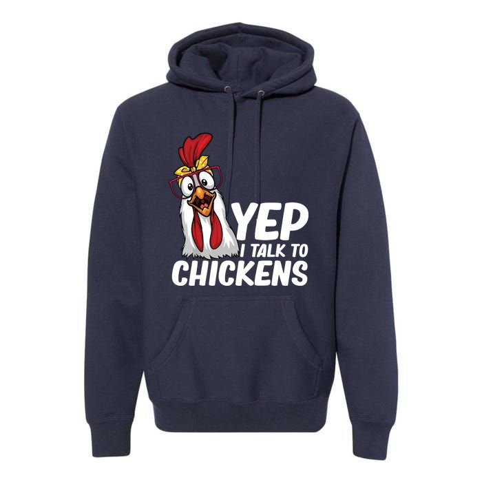 Funny Chicken For Men Women Crazy Chicken Farmer Lovers Premium Hoodie