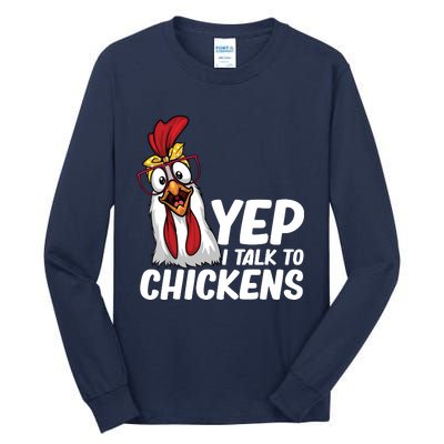 Funny Chicken For Men Women Crazy Chicken Farmer Lovers Tall Long Sleeve T-Shirt