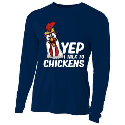 Funny Chicken For Men Women Crazy Chicken Farmer Lovers Cooling Performance Long Sleeve Crew