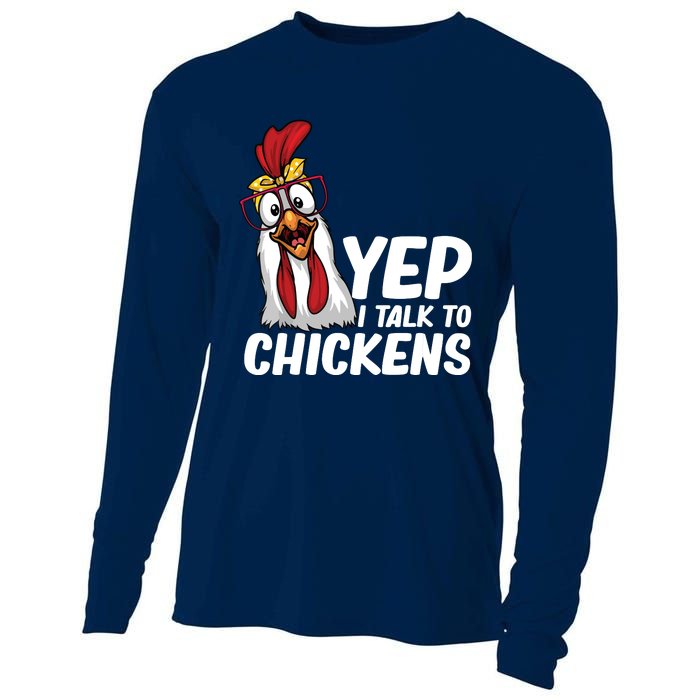 Funny Chicken For Men Women Crazy Chicken Farmer Lovers Cooling Performance Long Sleeve Crew