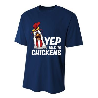 Funny Chicken For Men Women Crazy Chicken Farmer Lovers Performance Sprint T-Shirt