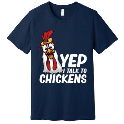 Funny Chicken For Men Women Crazy Chicken Farmer Lovers Premium T-Shirt