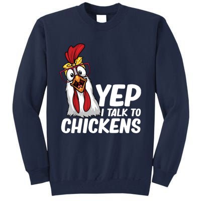 Funny Chicken For Men Women Crazy Chicken Farmer Lovers Tall Sweatshirt