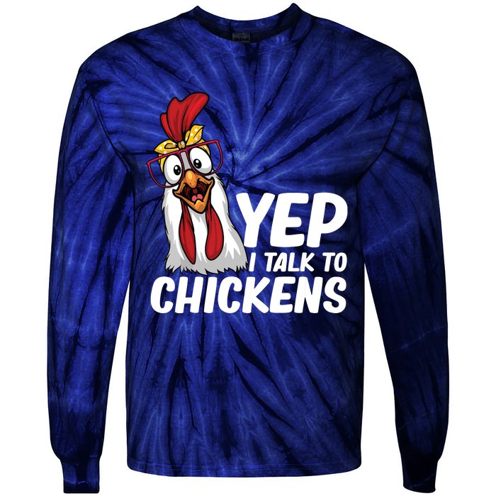 Funny Chicken For Men Women Crazy Chicken Farmer Lovers Tie-Dye Long Sleeve Shirt