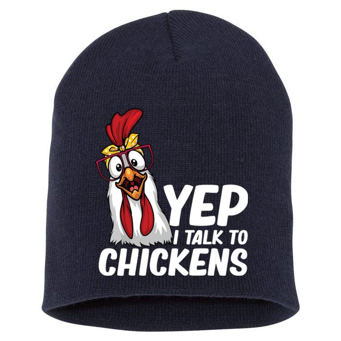 Funny Chicken For Men Women Crazy Chicken Farmer Lovers Short Acrylic Beanie