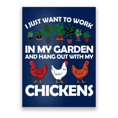 Funny Chicken For Men Women Gardening Chicken Lovers Garden Poster