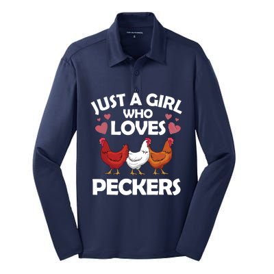 Funny Chicken For Women Chicken Farmer Flock Whisperer Silk Touch Performance Long Sleeve Polo