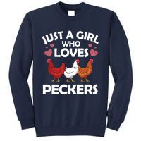 Funny Chicken For Women Chicken Farmer Flock Whisperer Tall Sweatshirt