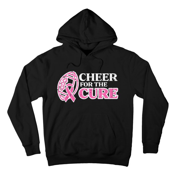 Football Cheer For The Cure Breast Cancer Awareness Ribbon Hoodie