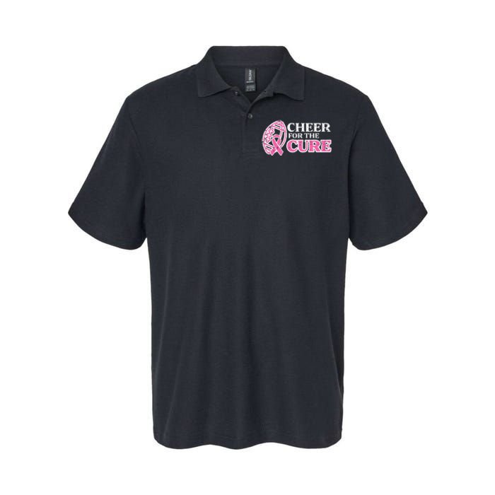 Football Cheer For The Cure Breast Cancer Awareness Ribbon Softstyle Adult Sport Polo