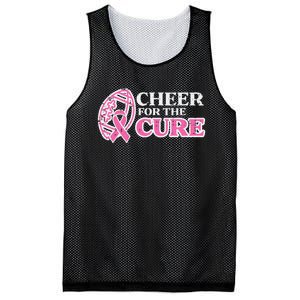 Football Cheer For The Cure Breast Cancer Awareness Ribbon Mesh Reversible Basketball Jersey Tank