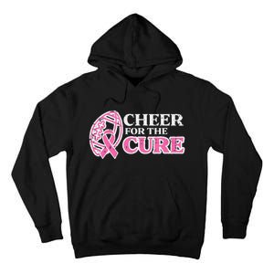 Football Cheer For The Cure Breast Cancer Awareness Ribbon Tall Hoodie