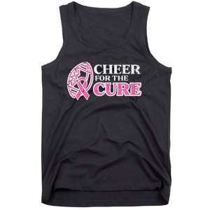 Football Cheer For The Cure Breast Cancer Awareness Ribbon Tank Top