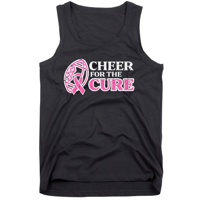 Football Cheer For The Cure Breast Cancer Awareness Ribbon Tank Top